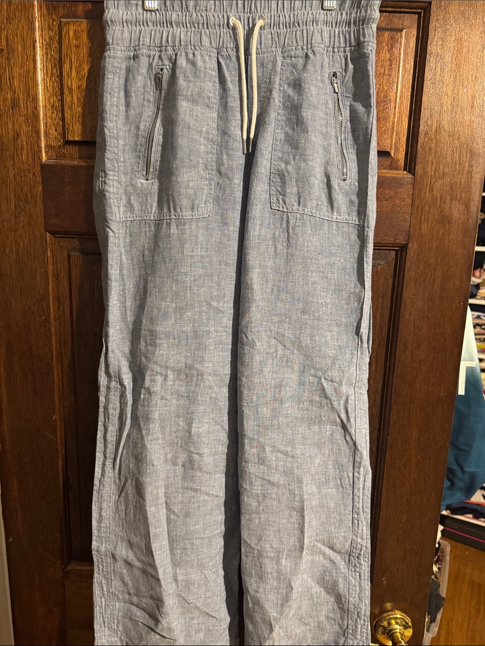 Athleta Cabo Wide Leg Linen Light blue